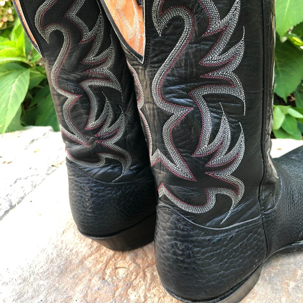 Vintage Nocona Genuine Black Cowhide Leather Boots, Men's, Size 11D - Picture 6 of 16
